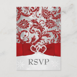 Winter Wonderland Joined Hearts Casamento RSVP - V