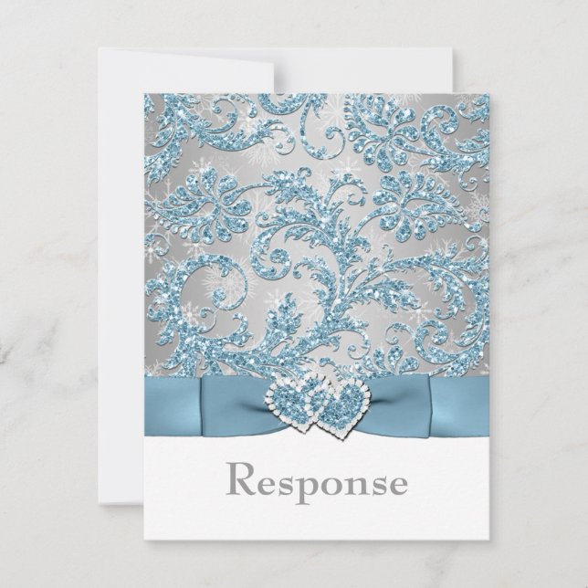 Winter Wonderland Juntou Hearts RSVP Card (Frente)