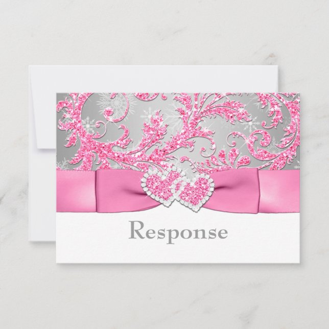 Winter Wonderland juntou Hearts RSVP - Rosa (Frente)