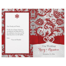 Winter Wonderland Love Hearts Wedding Program - Re