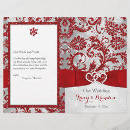Winter Wonderland Love Hearts Wedding Program - Re