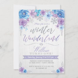 Winter Wonderland Snowflake Aniversário Convite
