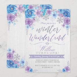 Winter Wonderland Snowflake Aniversário Convite