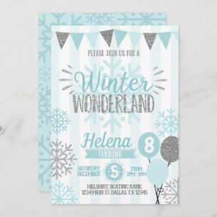 Winter Wonderland Snowflake Aniversário Convite