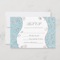 Winter Wonderland Snowflakes Swirl RSVP Card