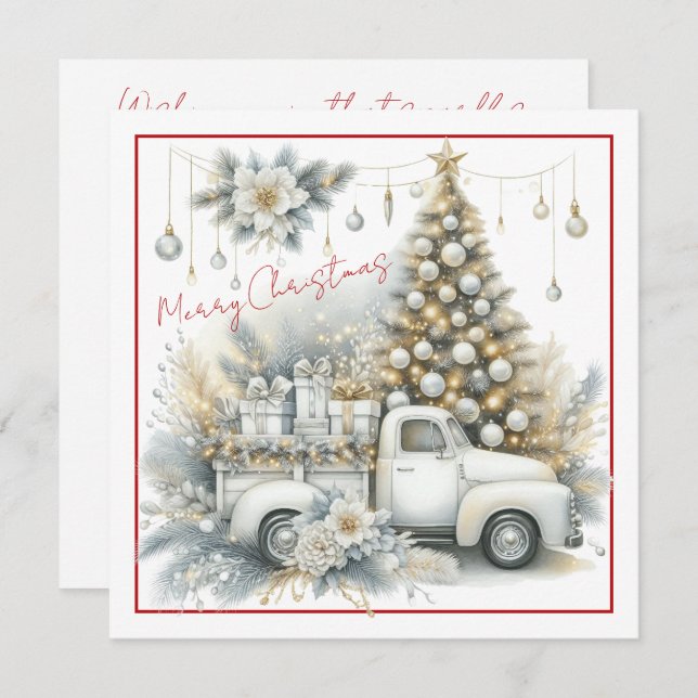 Winter Wonderland Truck Holiday Card (Frente/Verso)