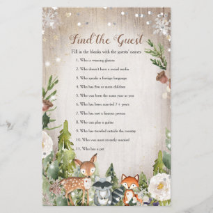 Winter Woodland Encontre o jogo de convidados Whit