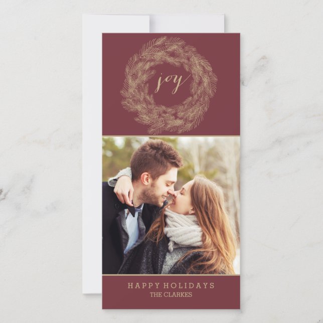 WINTER WREATH | JOY | CARTÃO DE FÉRIAS NA MODA (Frente)