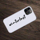 Winterust | Natal moderno minimalista<br><div class="desc">Simples, na moda, "winterlust" cita a capa de telefone de arte no estilo moderno minimalista de escrita manual inspirada pelo amor do inverno, natal, xmas, neve e dias aconchegantes!</div>