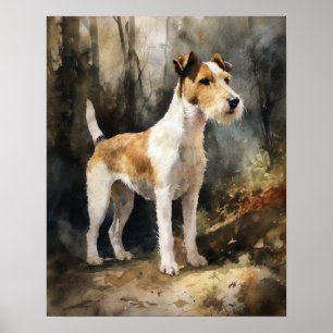 Wire Fox Terrier Dog Art Poster Impressão