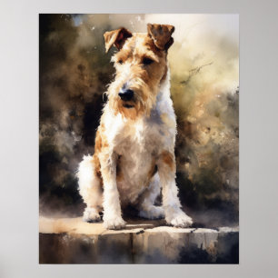 Wire Fox Terrier Dog Art Poster Impressão