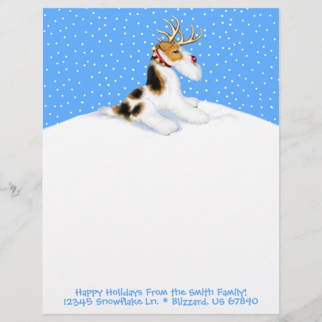 Wire Fox Terrier Reindeer (Frente)