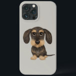 Wirehaired Dachshund | Cachorro de Cartoon<br><div class="desc">A capas de iphone do Dachshund Lover. Javali selvagem e bronzeado de Teckel.</div>