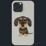 Wirehaired Dachshund | Cachorro de Cartoon<br><div class="desc">A capas de iphone do Dachshund Lover. Javali selvagem e bronzeado de Teckel.</div>