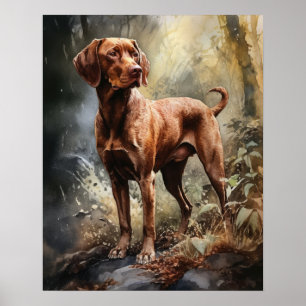 Wirehaired Vizsla Dog Art Impressão