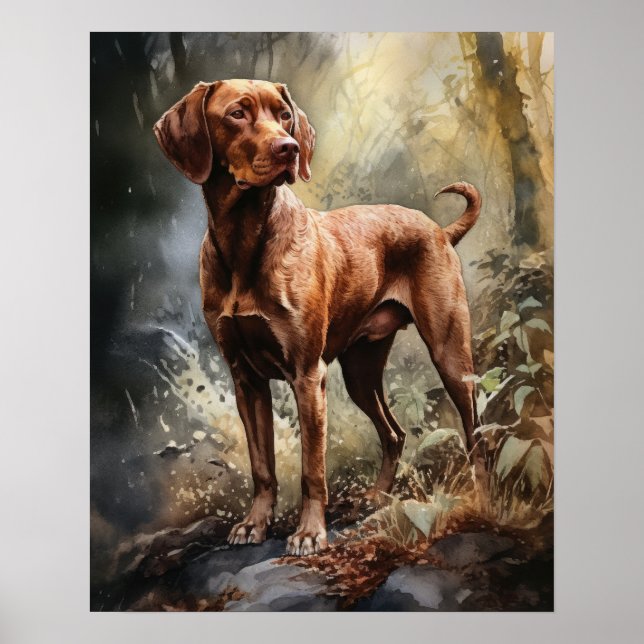 Wirehaired Vizsla Dog Art Impressão (Frente)