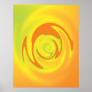 Wirlwind Orange Yellow Poster