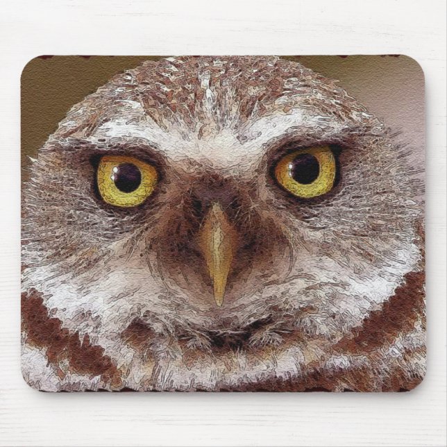 Wise Owl Wildlife Art Animal amantes Mousepad (Frente)