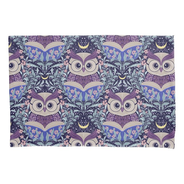 Wise Owls Sob o céu iluminado na floresta (Frente)