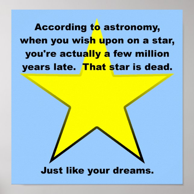 Wish Upon A Star Funny Poster Sign (Frente)