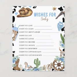 Wishes for Baby Little Cowboy Baby Shower Game 