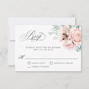 Wispy Romanic Watercolor Boho Floral RSVP