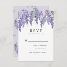 Wisteria Dusty Purple Watercolor Cartão RSVP