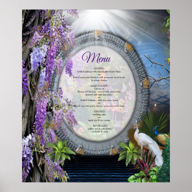 Wisteria & Large bird Dreamscape Theme Poster (Frente)