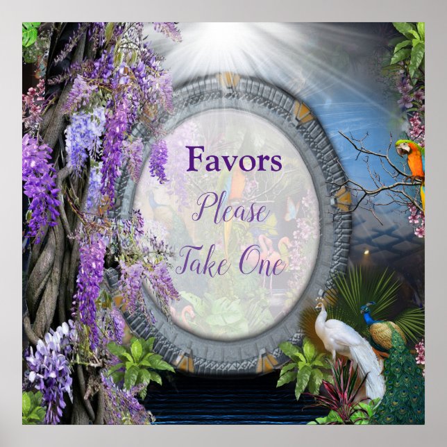 Wisteria & Large bird, Dreamscape Themes Poster (Frente)