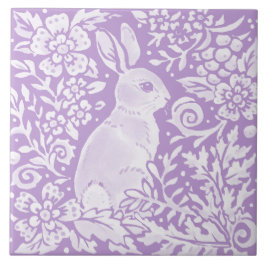 Wisteria Purple Bunny Rabbit Woodland Floral
