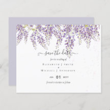 Wisteria Purple Weds Save Dates BUDGET