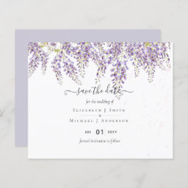 Wisteria Purple Weds Save Dates BUDGET