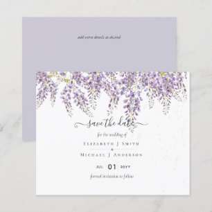 Wisteria Purple Weds Save Dates BUDGET