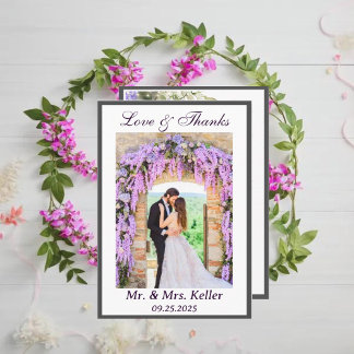 Wisteria Roxo Pensava Cartões de agradecimentos De