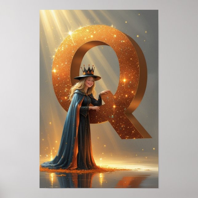 Witch Queen – Halloween Alphabet Wall Art Poster (Frente)