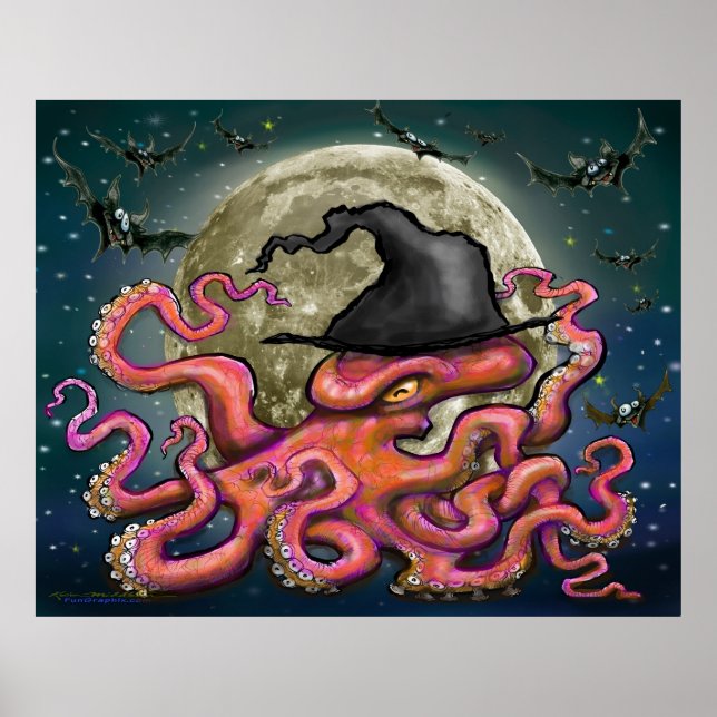 Witchy Octopus Poster (Frente)