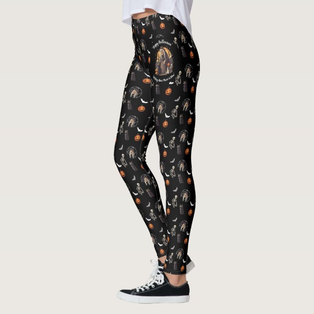 🕷️ Witchy Spooky Halloween- BLACK- Leggings 🎃 👻 (Esquerda)