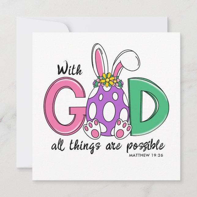 With God All Things Are Possible Easter Card (Frente)