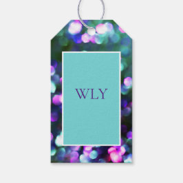 "WLY" Etiqueta de presentes Aqua Confetti