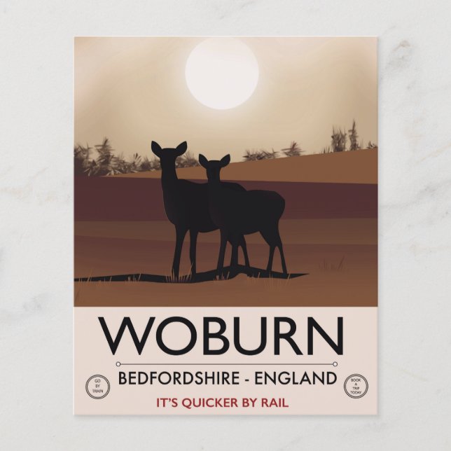 Woburn - Bedfordshire Vintage style poster de viag (Frente)