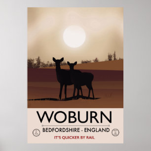 Woburn - poster de viagens estilo Bedfordshire Vin