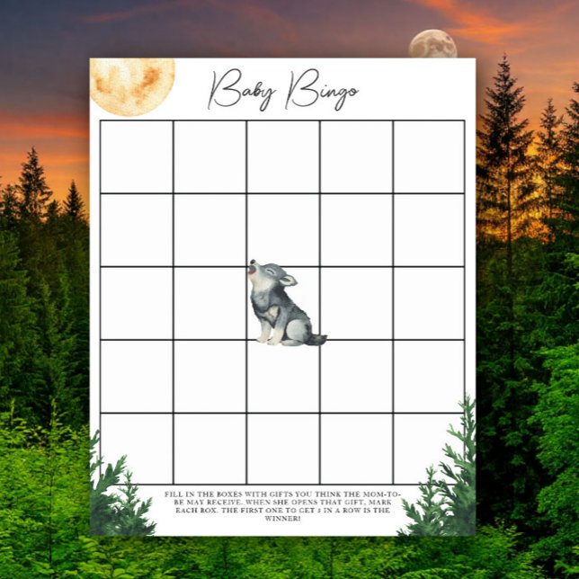Wolf Baby shower - Bingo game (Criador carregado)