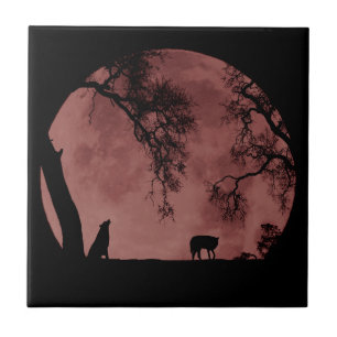 Wolf Blood Moon Home Decor
