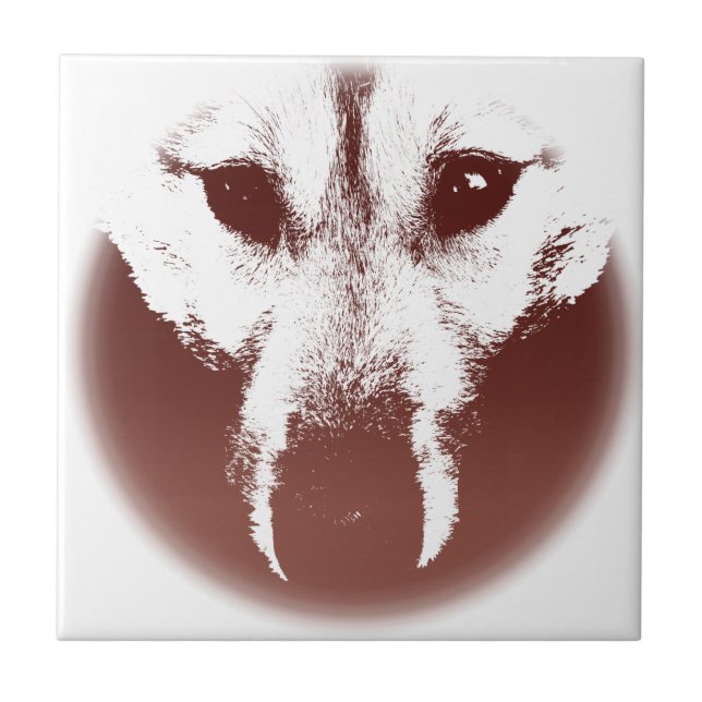 Wolf Cerâmica Azulejo Wolf Pup Sled Dog Decidem (Frente)