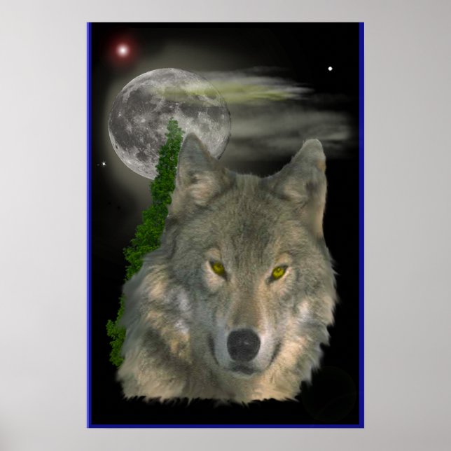 Wolf digital art poster (Frente)