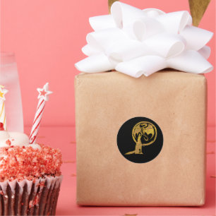 Wolf & Dragon - ouro redondo de adesivos pretos