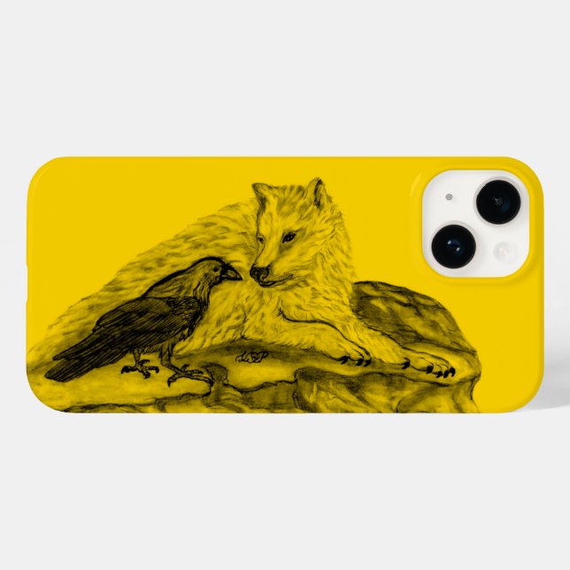 Wolf e Raven design preto e amarelo (Verso (horizontal))