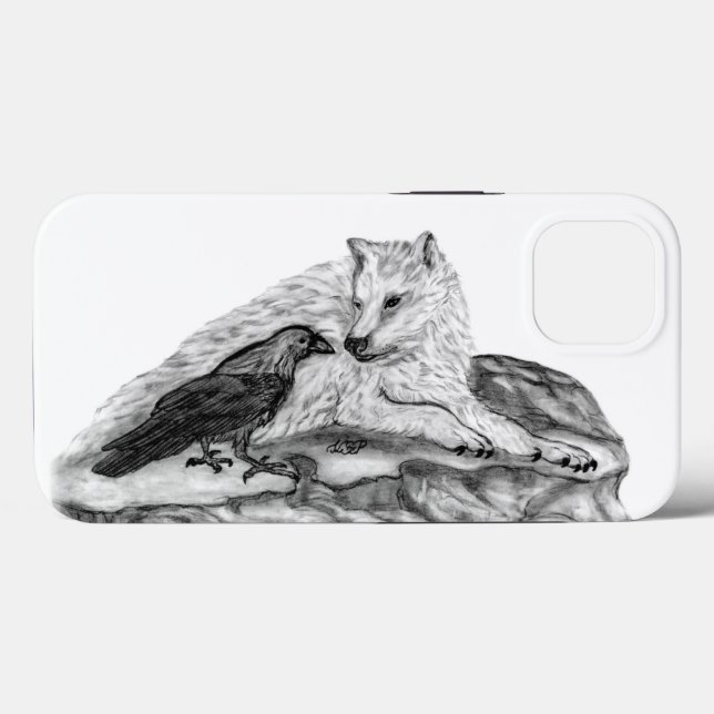 Wolf e Raven design preto e branco (Verso (horizontal))