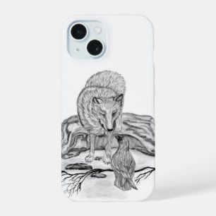 Wolf e Raven design preto e branco