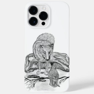 Wolf e Raven design preto e branco